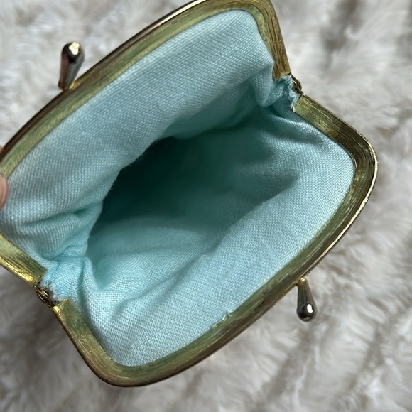 Vintage Fabric Quilted Eyeglass Sunglasses Cigarette Holder Gold Snap Top Lined - Picture 7 of 7